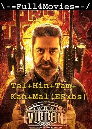 Vikram (2022) 1080p | 720p | 480p WEB-HDRip [Telugu + Hindi+ Tamil + Kannada + Malayalam] (DD5.1)]
